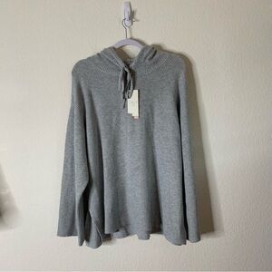 Calia Womens gray ribbed hooded sweater XL NWT